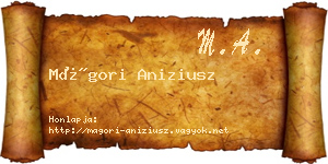 Mágori Aniziusz névjegykártya